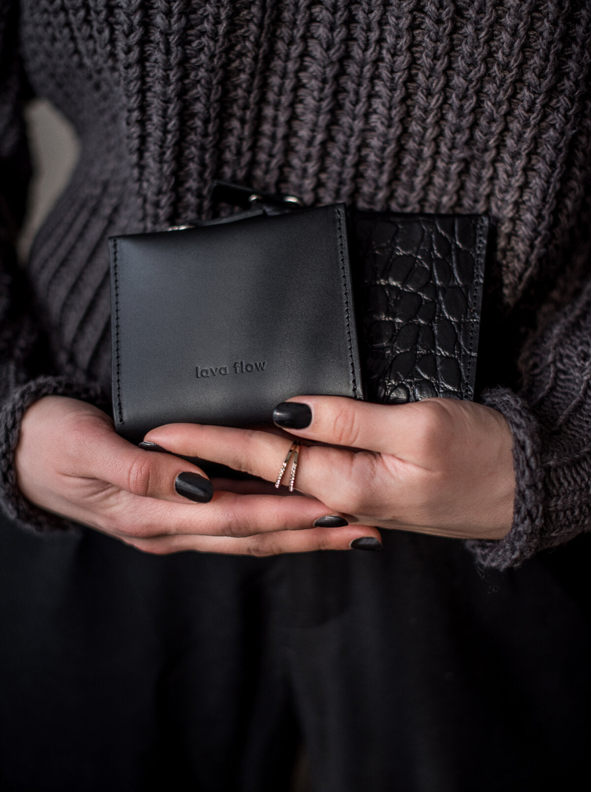 Classic Leather Wallet MINI TAAL - Black - ROODS PROJECT