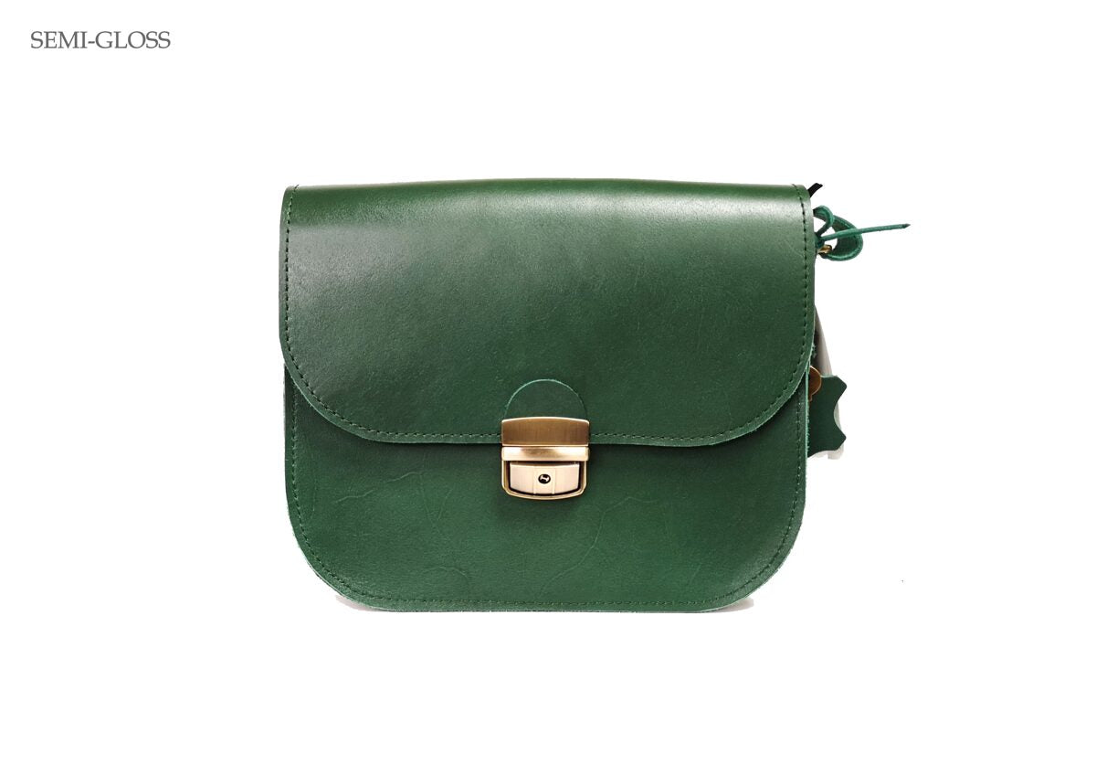 Natural Leather Saddle Bag Large – Green - ROODS PROJECT