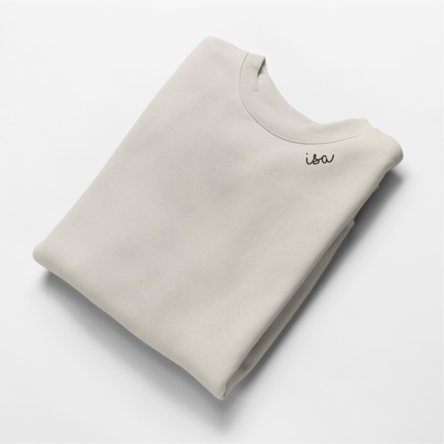 Embroidered Collar Organic Cotton Sweatshirt "Isa" (EE)