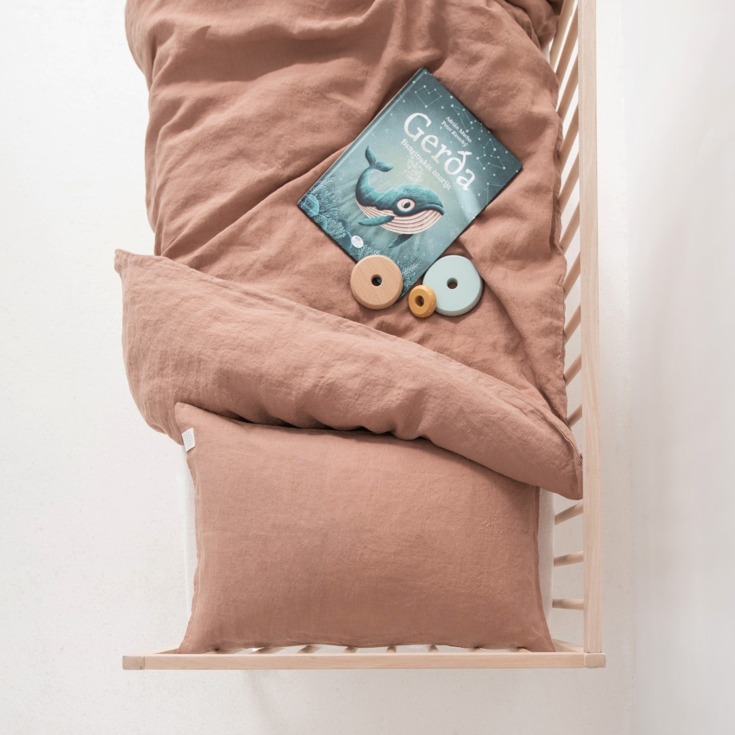 Linen Duvet Cover Set for Kids - Cafe Creme