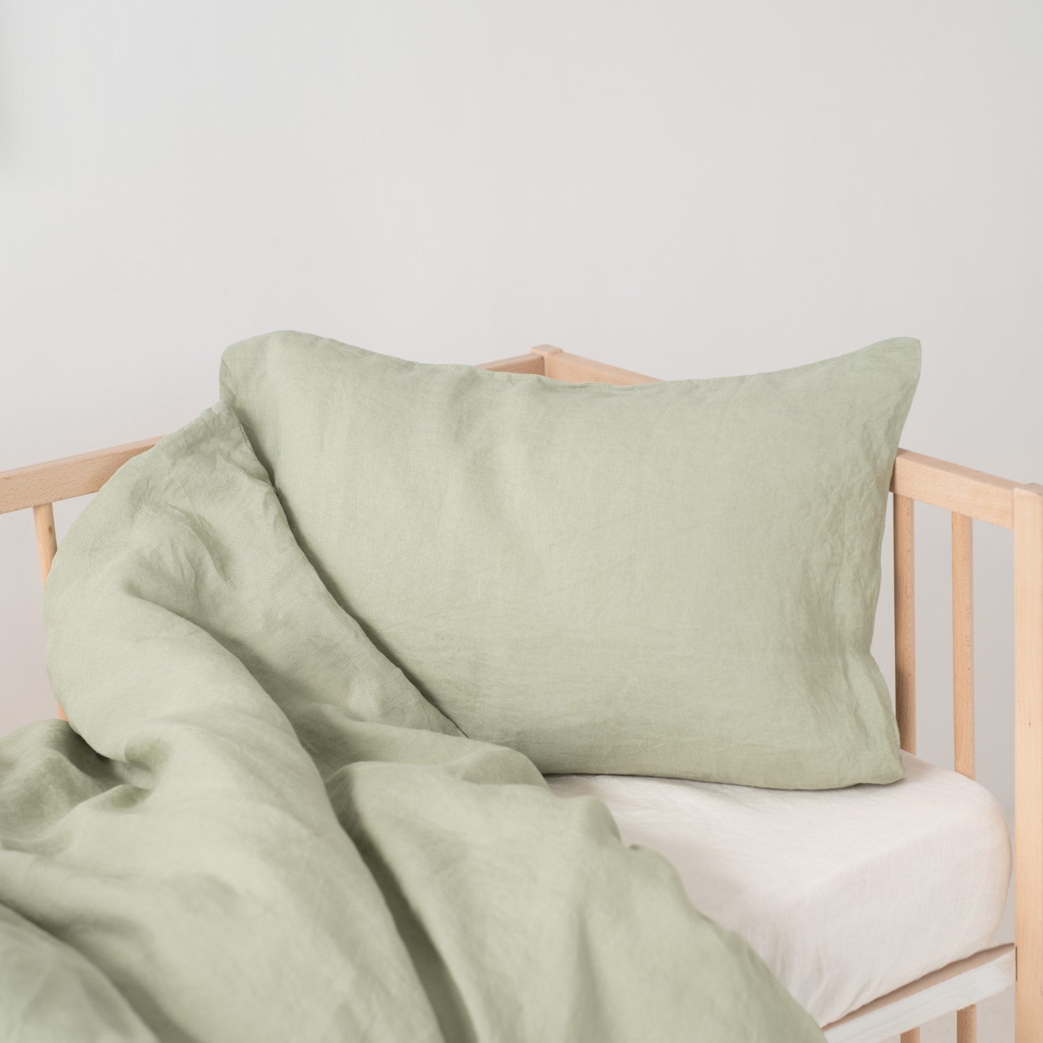 Linen Duvet Cover Set for Kids - Sage