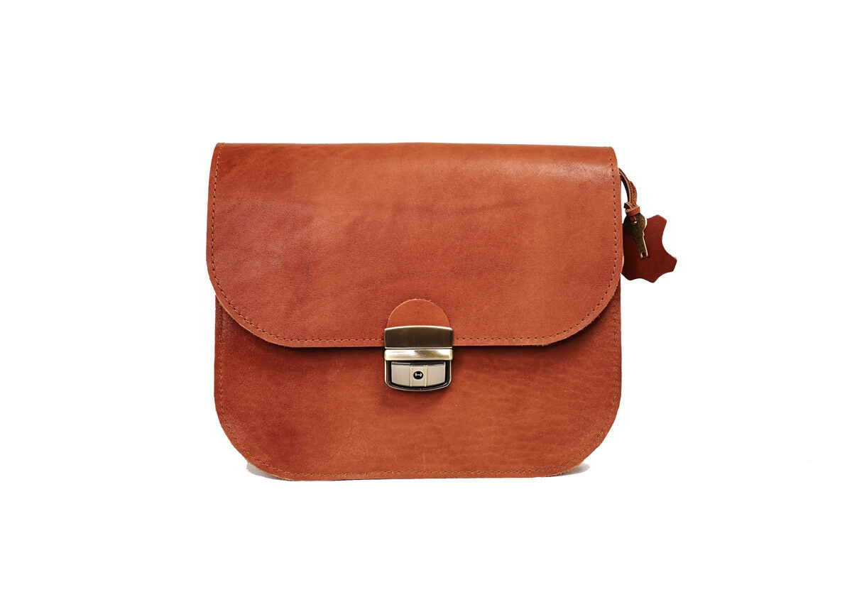 Natural Leather Saddle Bag Large – Light Brown - ROODS PROJECT