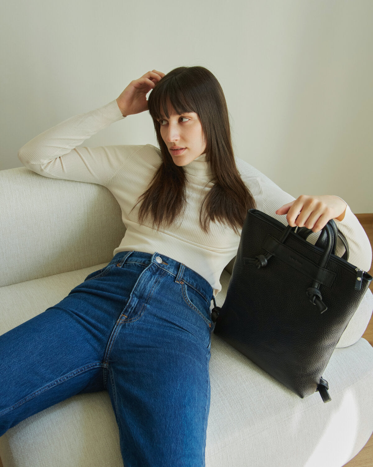 Minimal Leather Backpack ALICE ARM - ROODS PROJECT