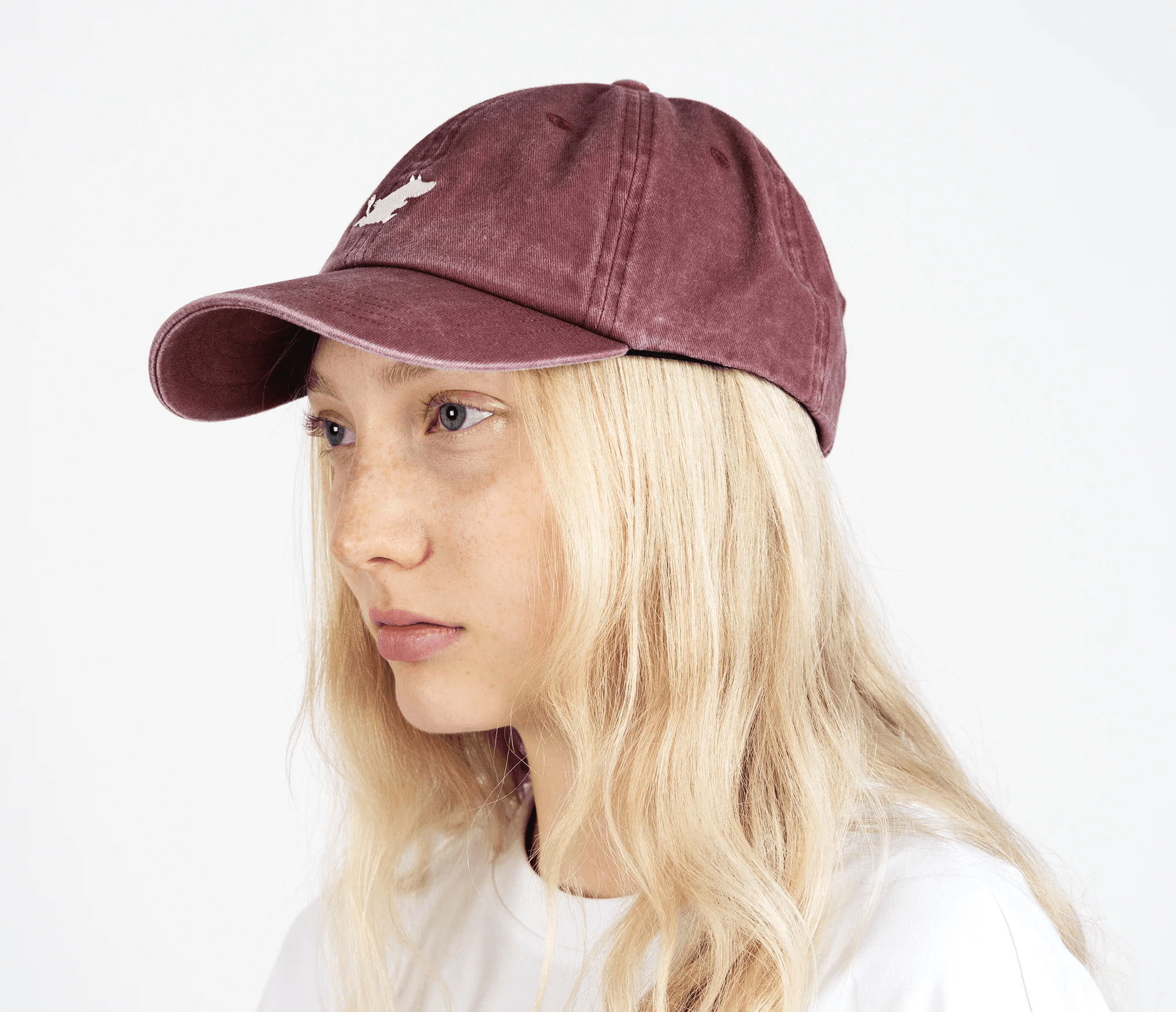 Moomintroll Washed Denim Adult Cap - Burgundy