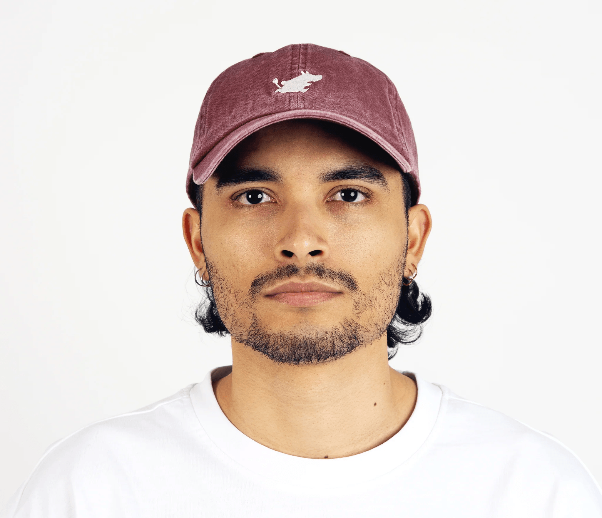 Moomintroll Washed Denim Adult Cap - Burgundy