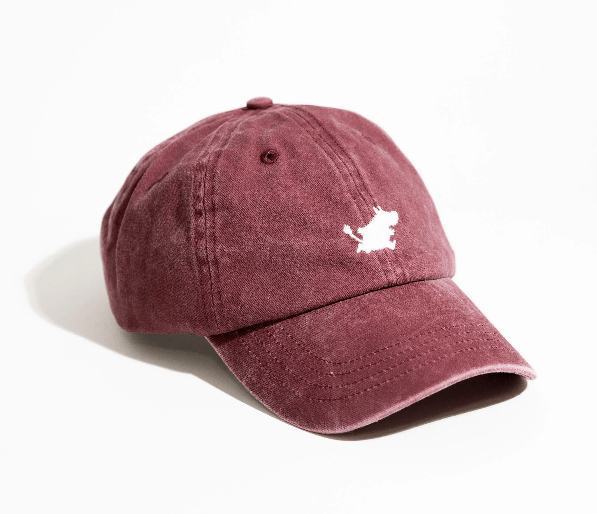 Moomintroll Washed Denim Adult Cap - Burgundy