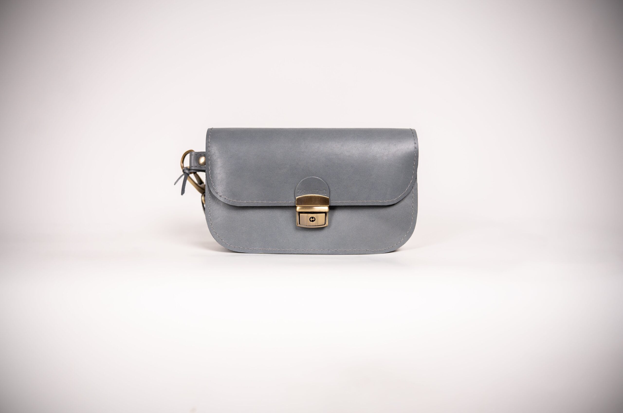 Natural Leather Saddle Bag Mini - Grey - ROODS PROJECT