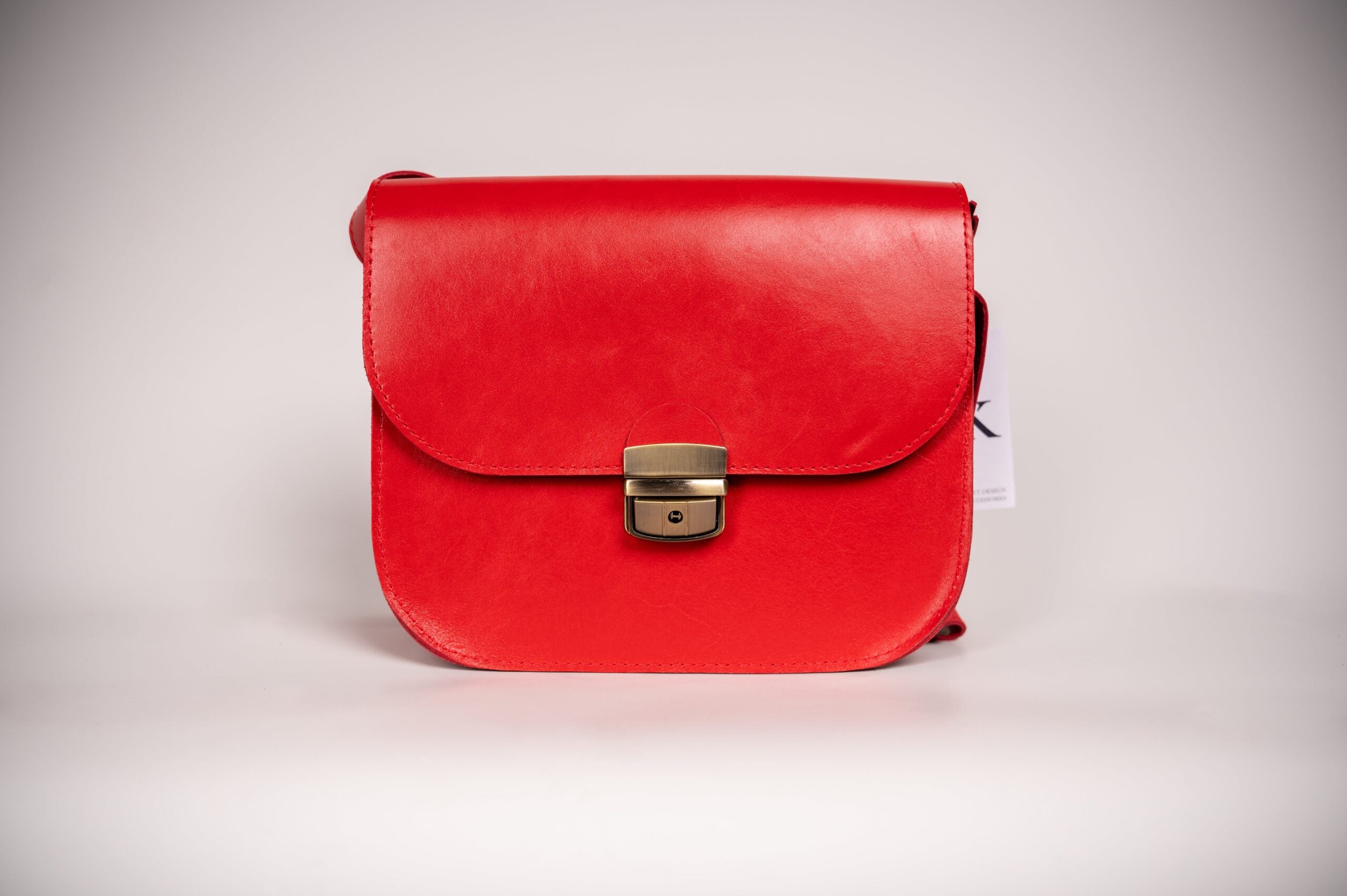 Natural Leather Saddle Bag Large – Red - ROODS PROJECT