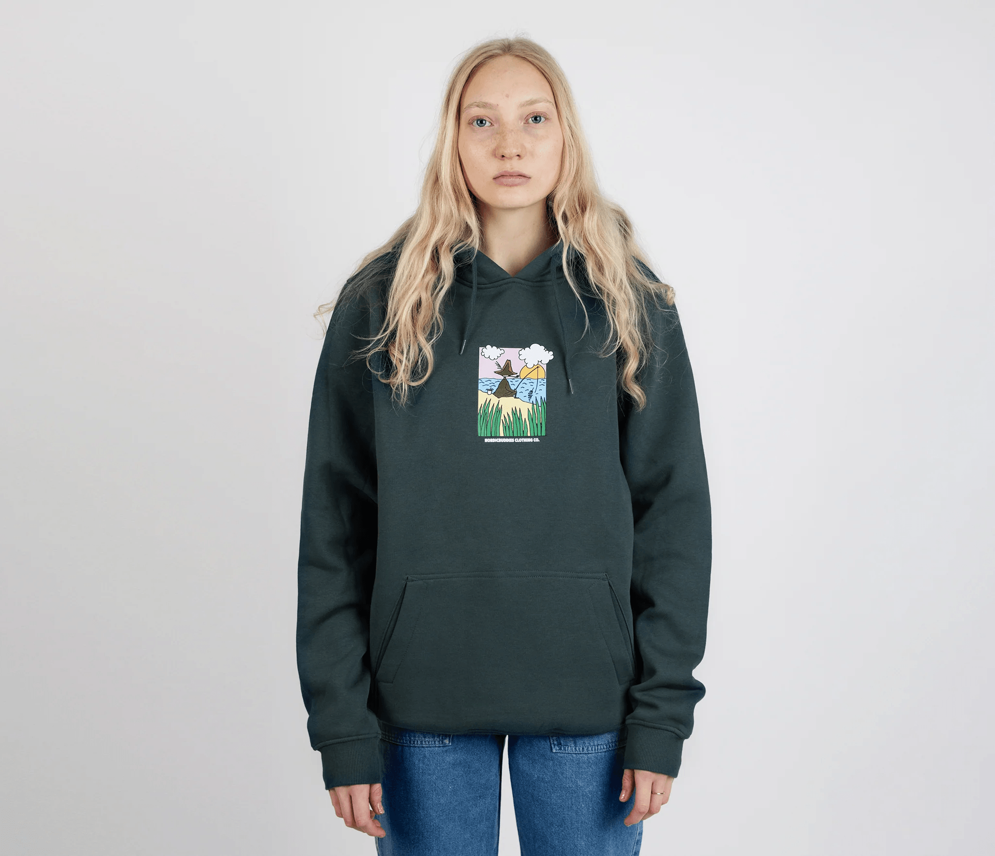 Snufkin Fishing Hoodie Unisex - Dark Green