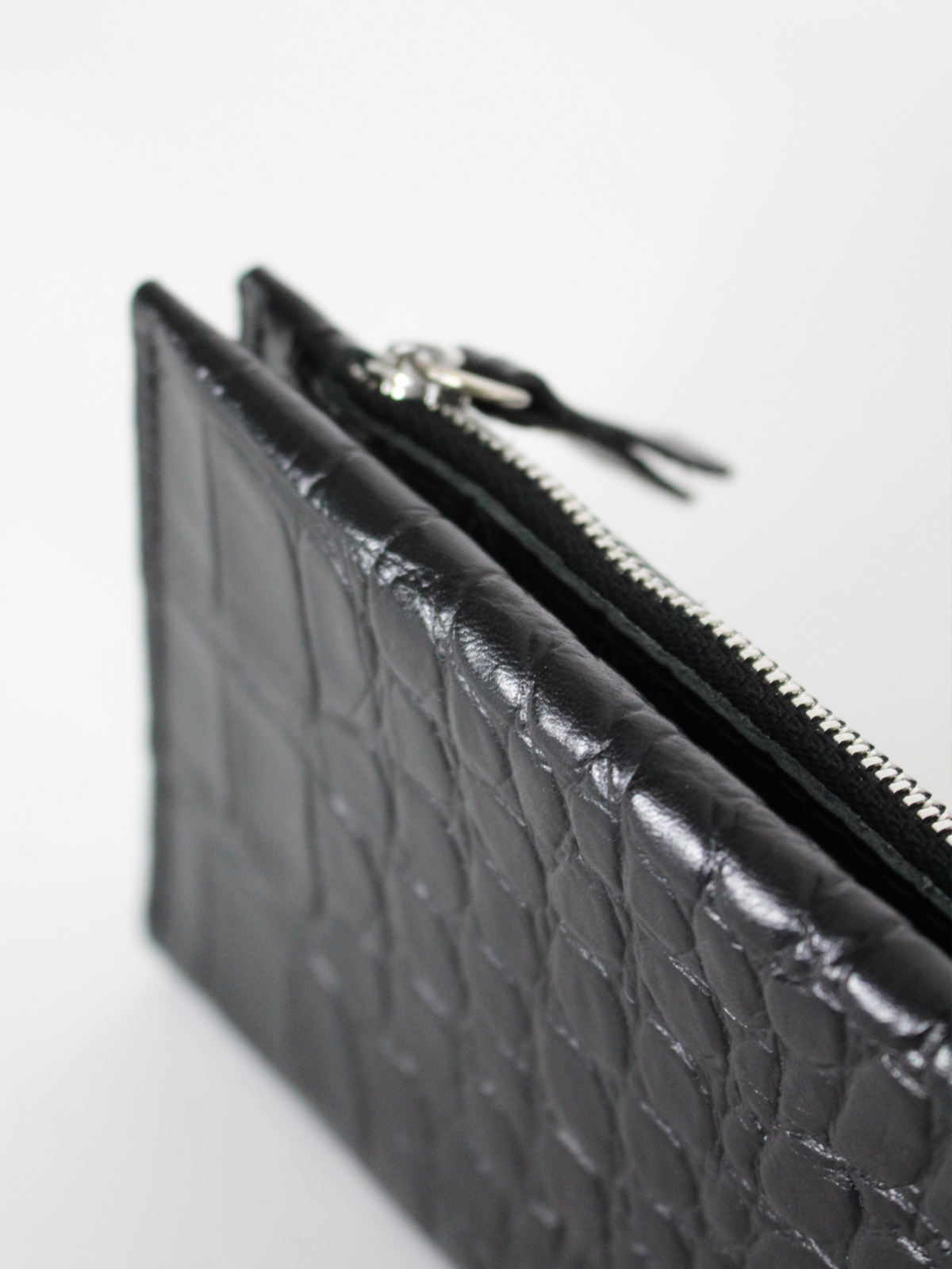 Classic Leather Wallet TAAL - Black Croco - ROODS PROJECT