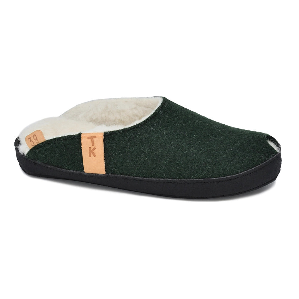 TOKU Brussels Slippers with Lambswool - Dark Green