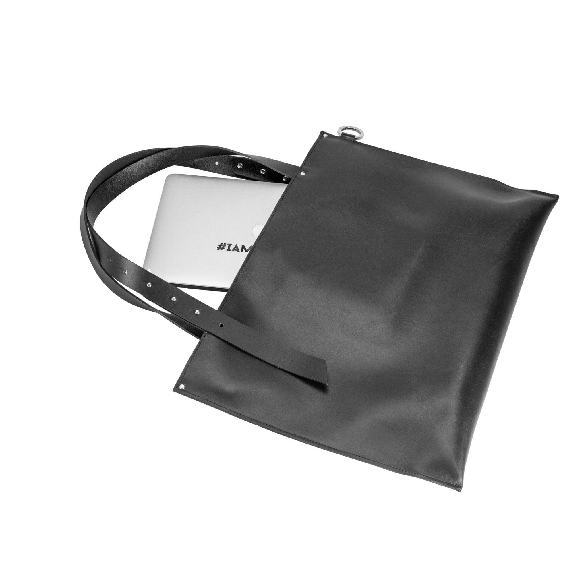 Large Handbag Adele - Genuine Black Leather - ROODS PROJECT