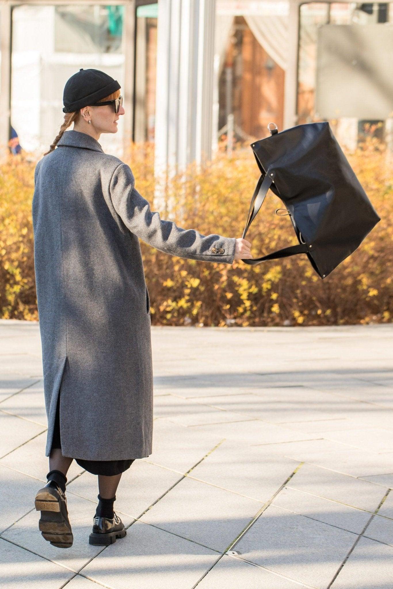 Large Handbag Lima - Soft Black Leather - ROODS PROJECT