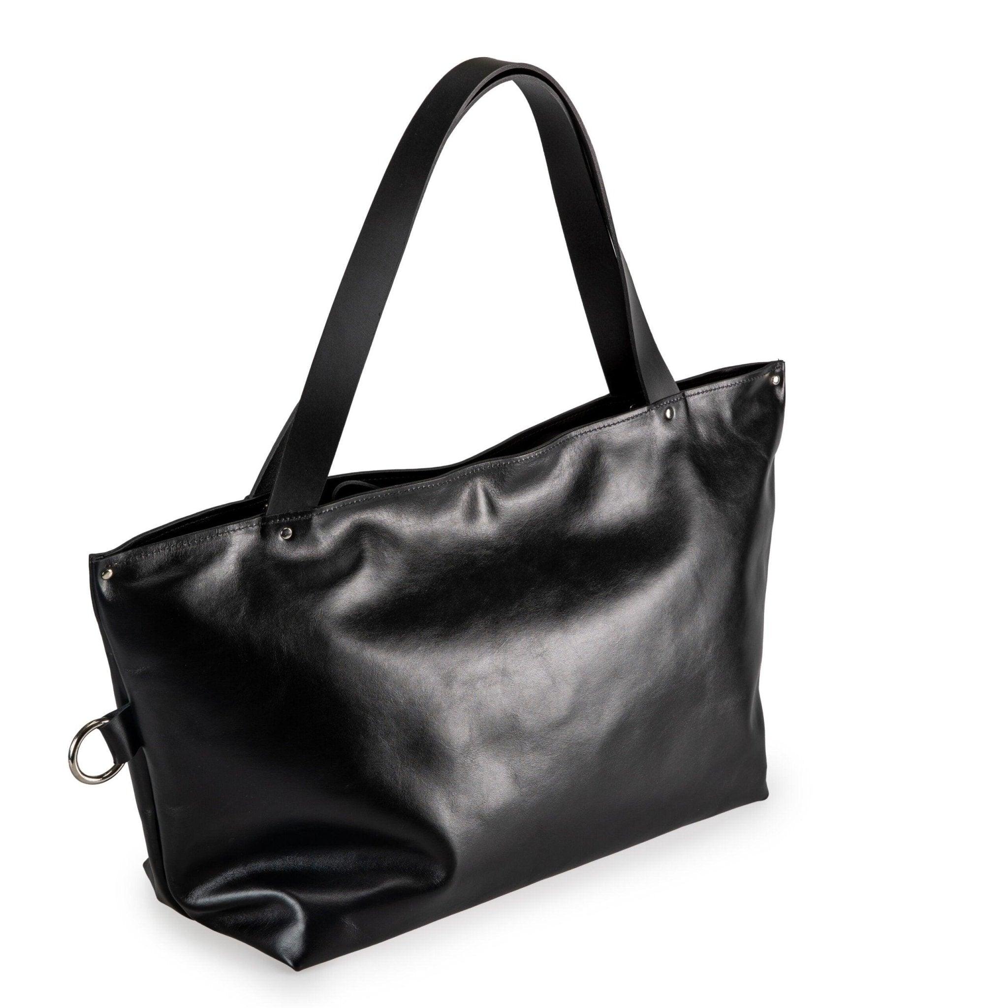 Large Handbag Lima - Soft Black Leather - ROODS PROJECT