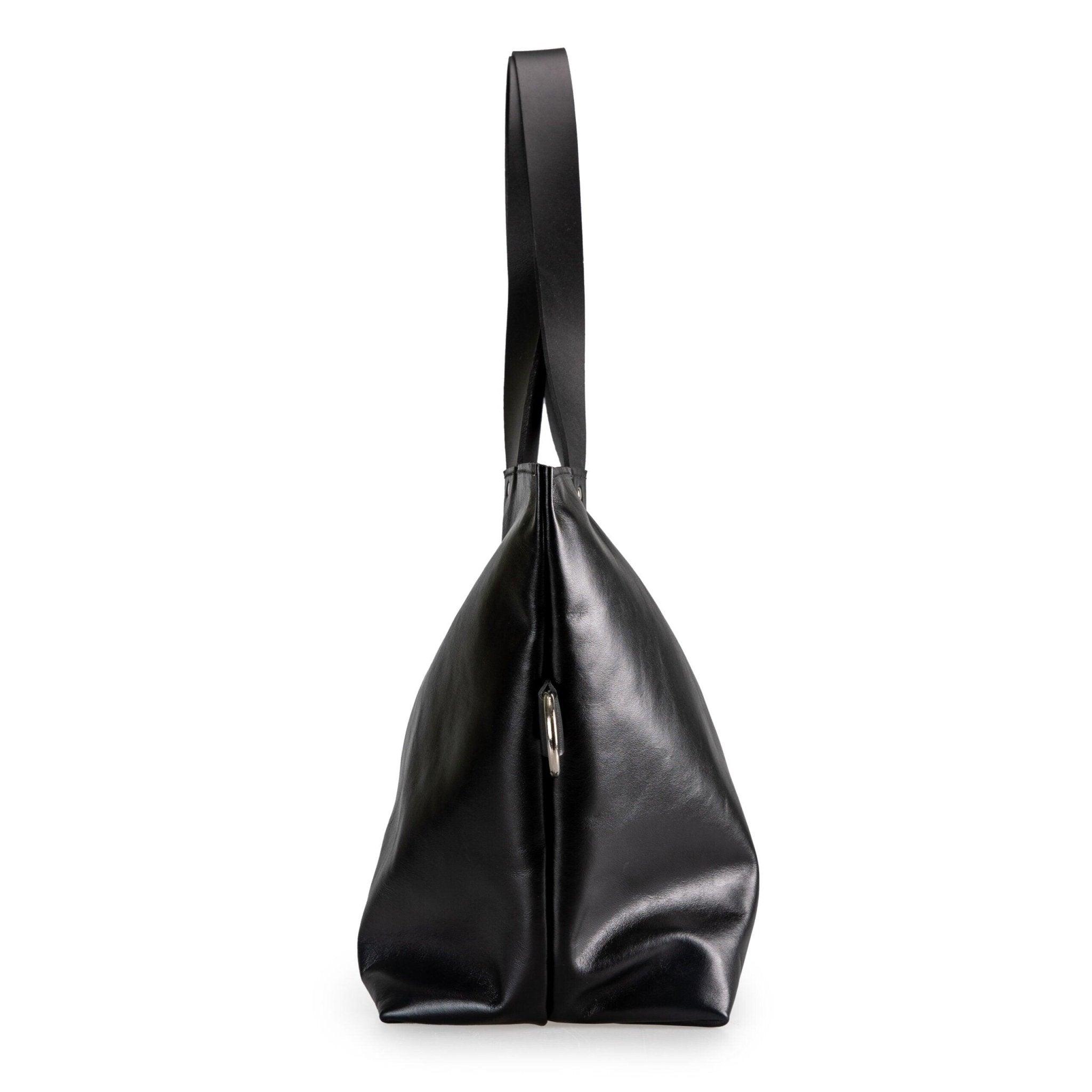 Large Handbag Lima - Soft Black Leather - ROODS PROJECT