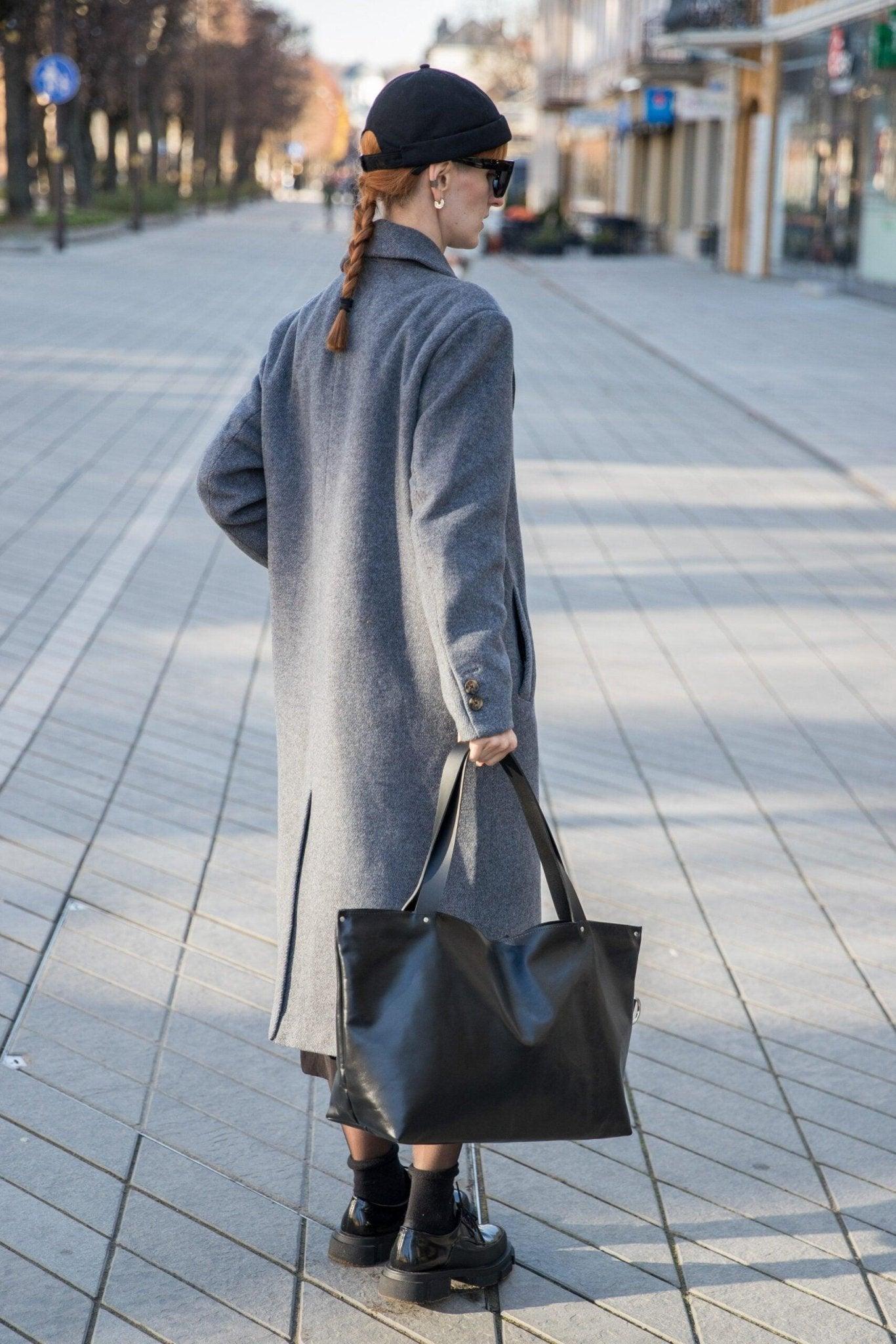 Large Handbag Lima - Soft Black Leather - ROODS PROJECT