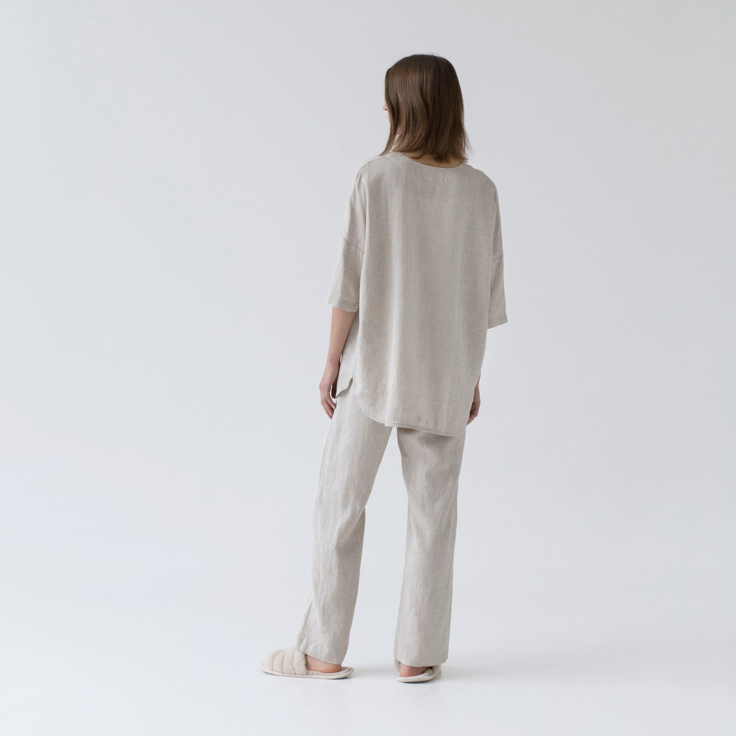 Linen Primrose Loungewear Set - Melange - ROODS PROJECT