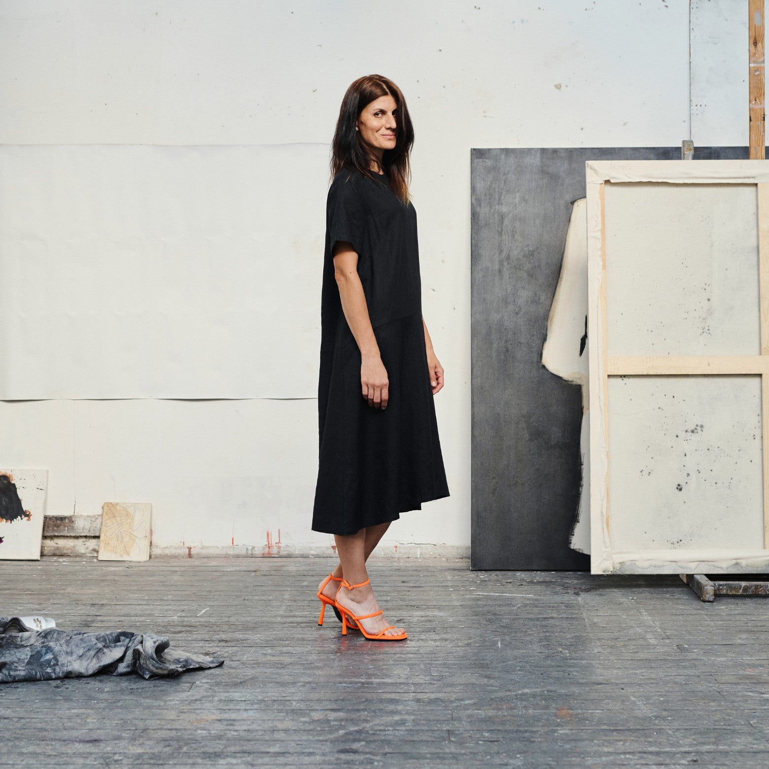 Linen Speedwell Dress - Black