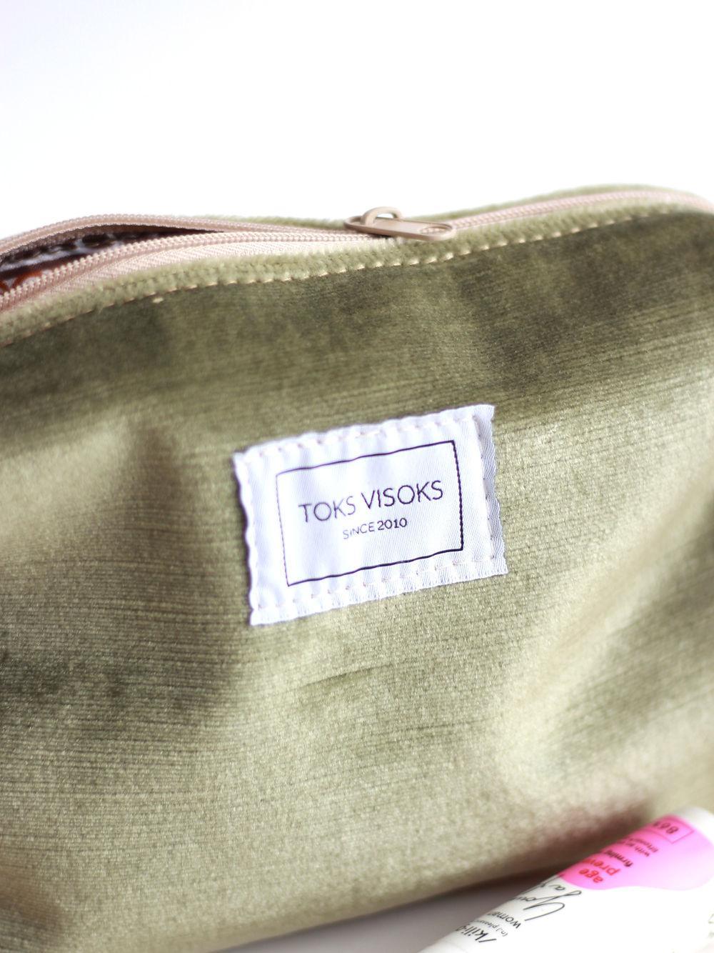 LORNA Makeup Bag - Olive Velvet - ROODS PROJECT