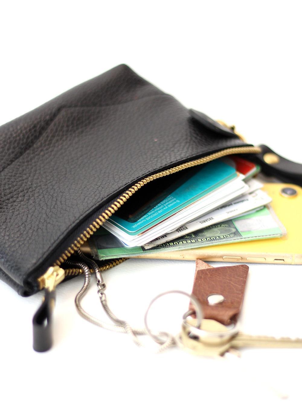 POUCH Wallet - Black with Golden details - ROODS PROJECT