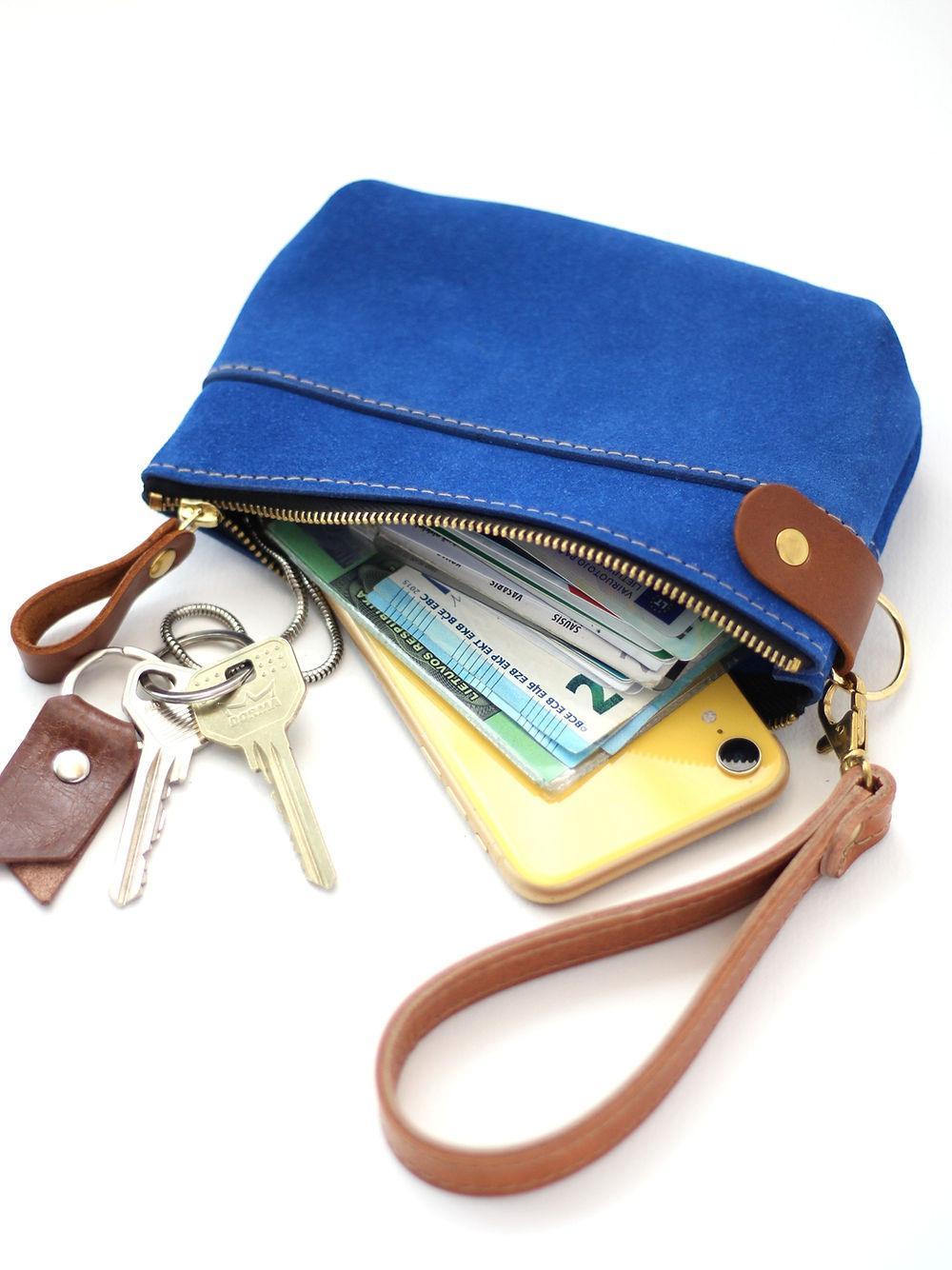 POUCH Wallet - Blue Suede - ROODS PROJECT