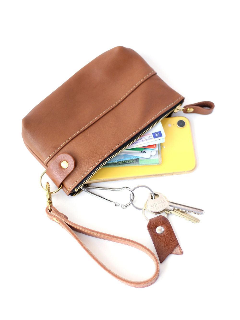 POUCH Wallet - Camel Brown Leather - ROODS PROJECT