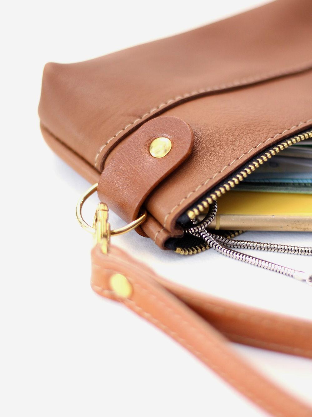 POUCH Wallet - Camel Brown Leather - ROODS PROJECT