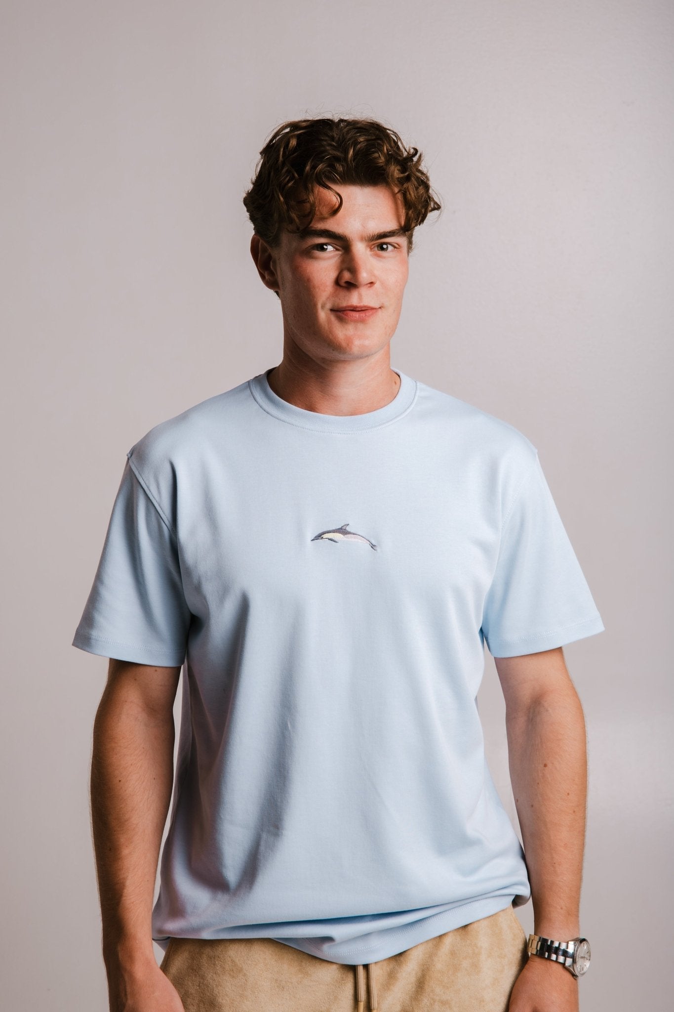 Dolphin Heavy T-shirt - Light Blue - ROODS PROJECT