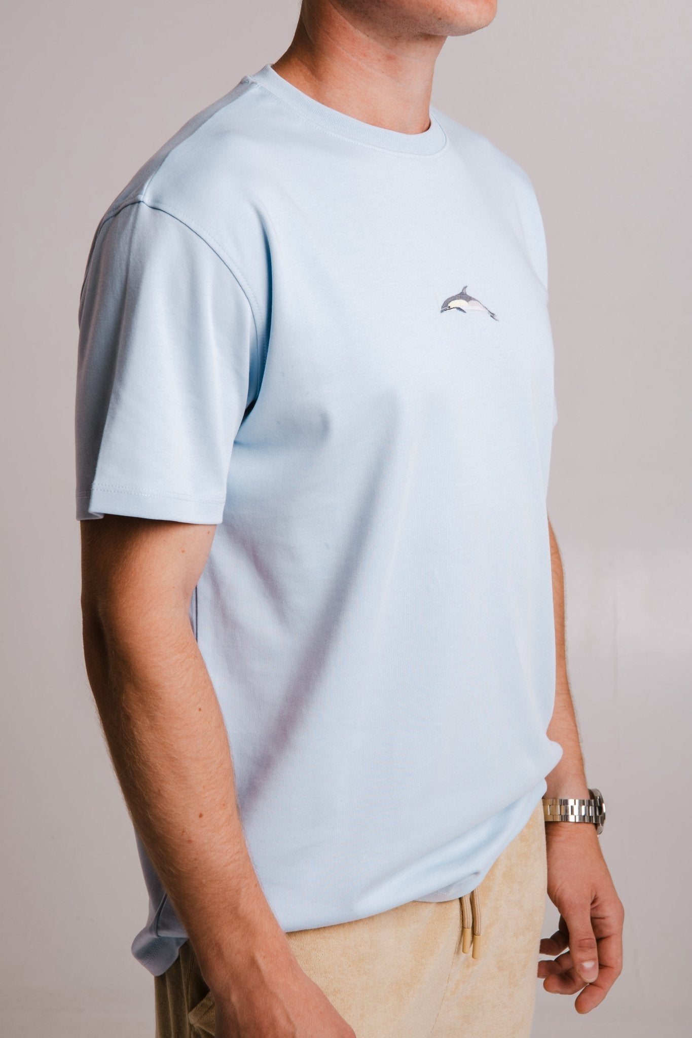 Dolphin Heavy T-shirt - Light Blue - ROODS PROJECT