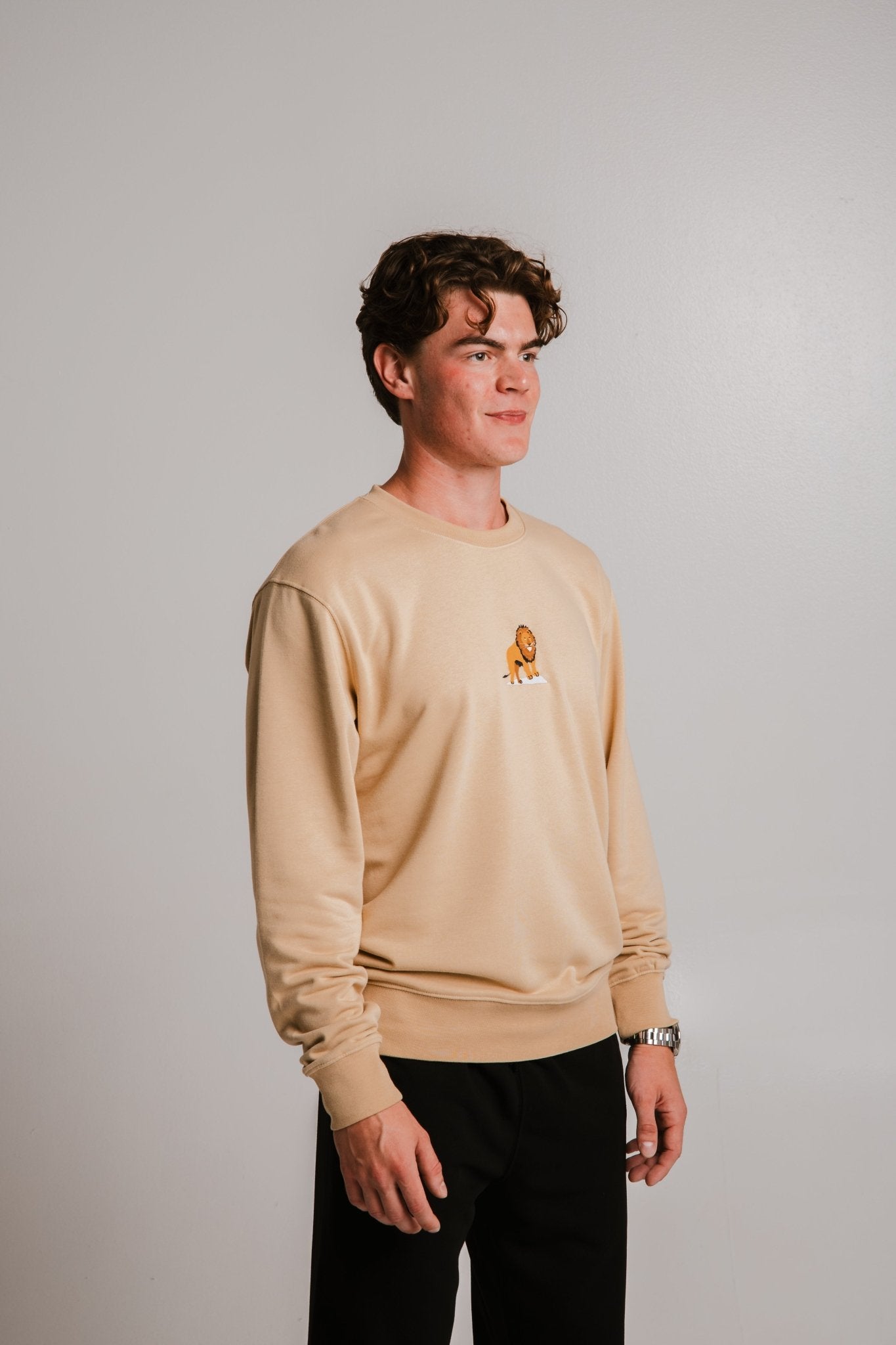 Lion Soft Fleece Sweatshirt - Light Brown