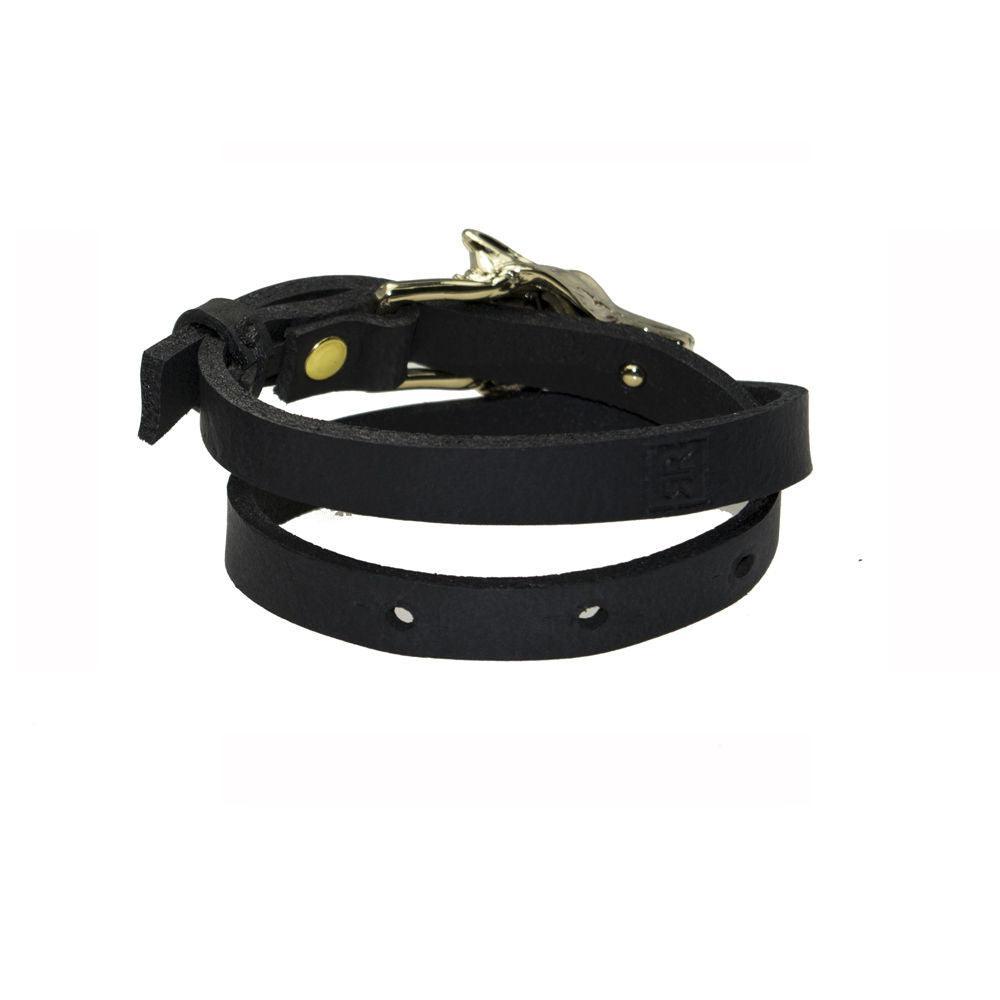 Wolf Leather Bracelet - Gold - ROODS PROJECT